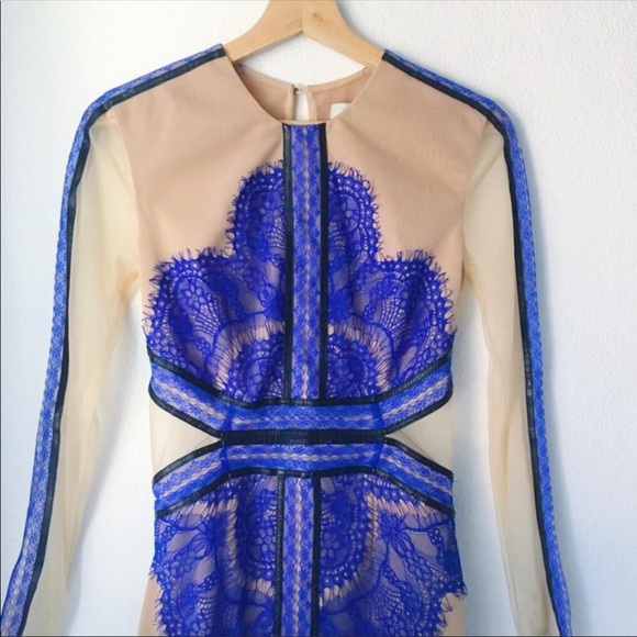 Sale! Three floor China blue lace dress - Picture 5 of 9